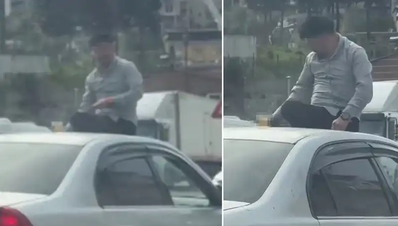 Trafikte Şok Eden Görüntü: Otomobil Üzerinde Alem Yapan Gençler